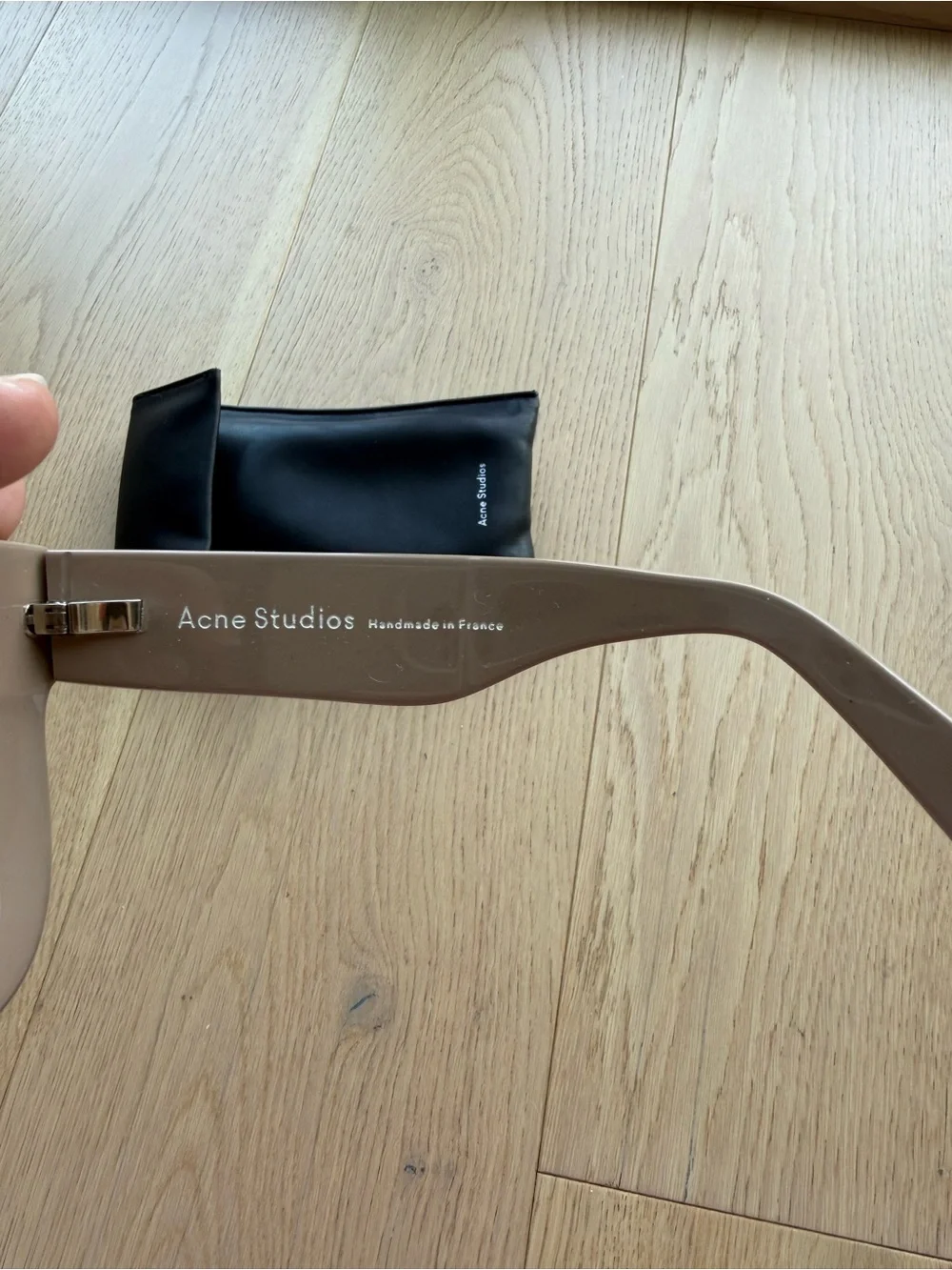 Acne Oversized Taupe-Beige Sunglasses with Dark Lenses